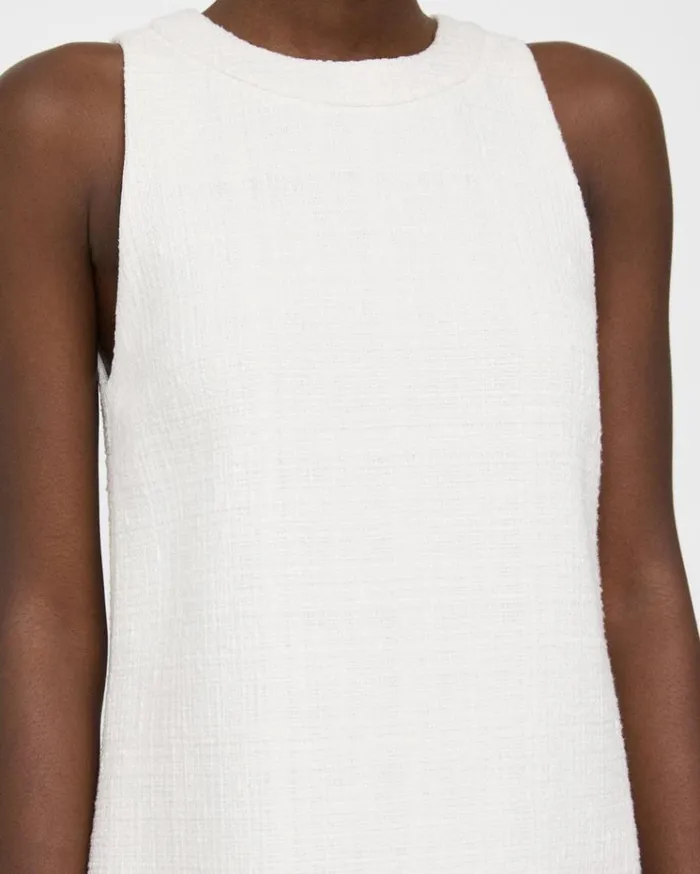 Theory Shift Dress In Cotton Tweed White Women Dresses Theory Shift Dress In Cotton Tweed White Women Dresses