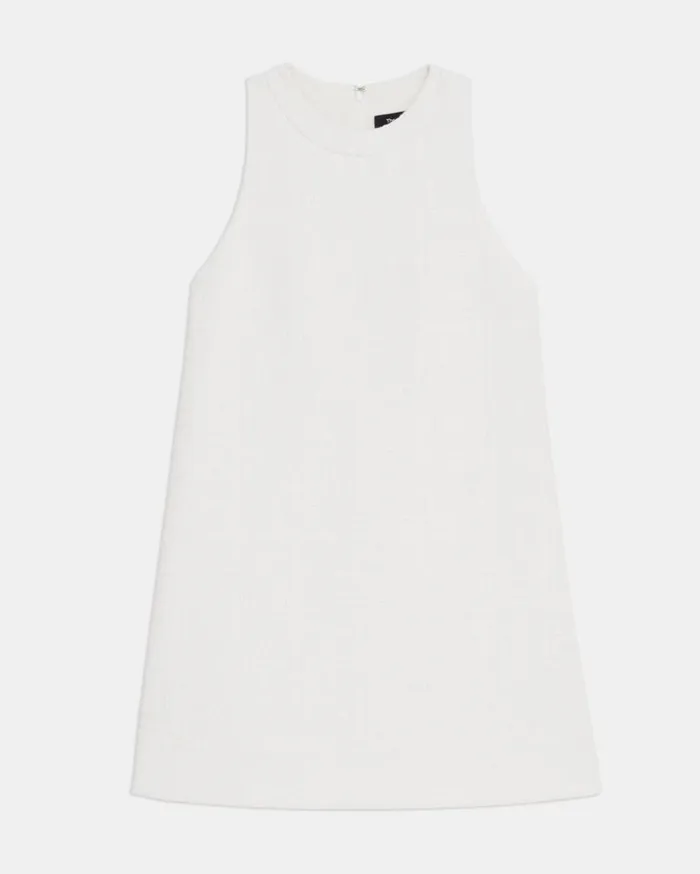 Theory Shift Dress In Cotton Tweed White Women Dresses Theory Shift Dress In Cotton Tweed White Women Dresses