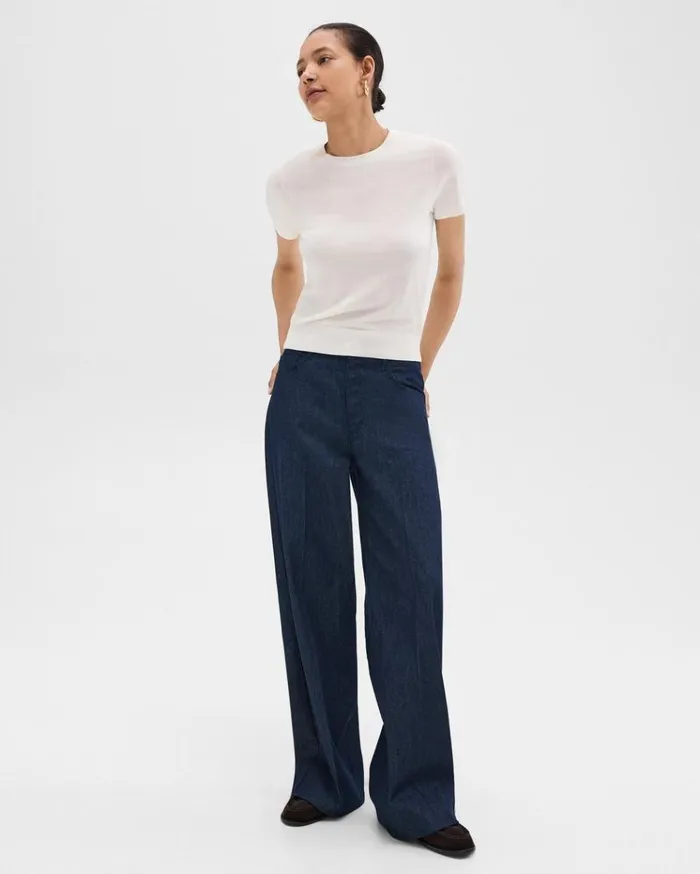 Theory StraightLeg 5Pocket Pant In Denim Indigo Women Pants