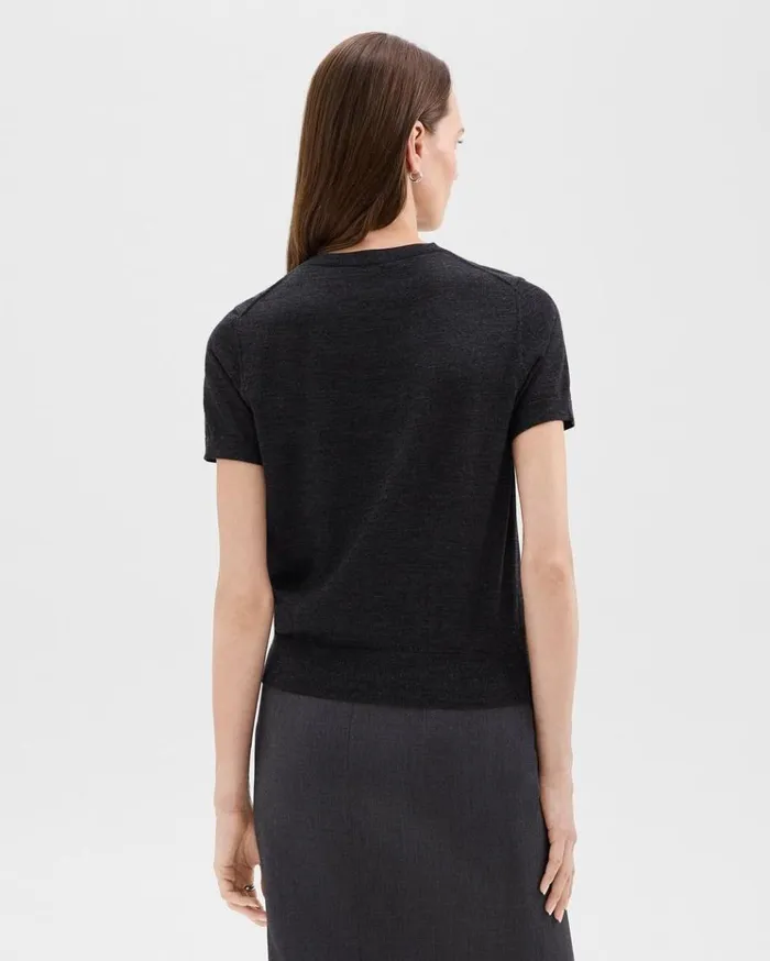 Theory Sweater Tee In Regal Wool New Pestle Melange Women Sweaters Cardigans