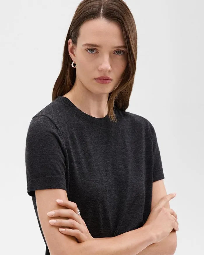 Theory Sweater Tee In Regal Wool New Pestle Melange Women Sweaters Cardigans