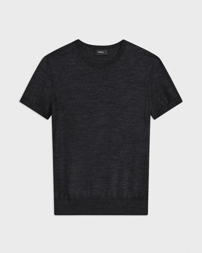 Theory Sweater Tee In Regal Wool New Pestle Melange Women Sweaters Cardigans