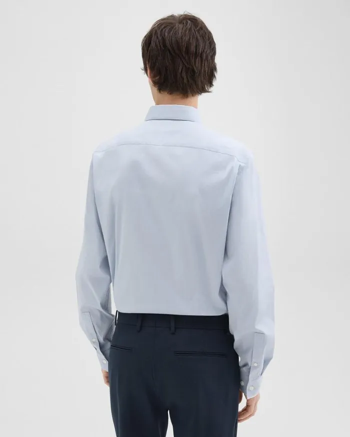 Theory Sylvain Shirt In Checked Poplin Olympicwhite Men Shirts Theory Sylvain Shirt In Checked Poplin Olympicwhite Men Shirts