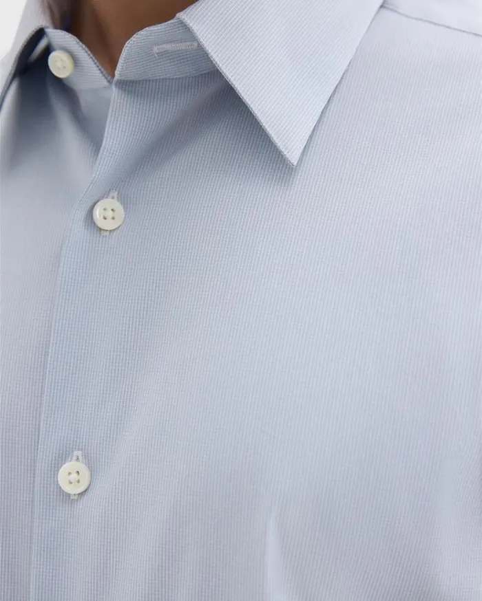 Theory Sylvain Shirt In Checked Poplin Olympicwhite Men Shirts Theory Sylvain Shirt In Checked Poplin Olympicwhite Men Shirts