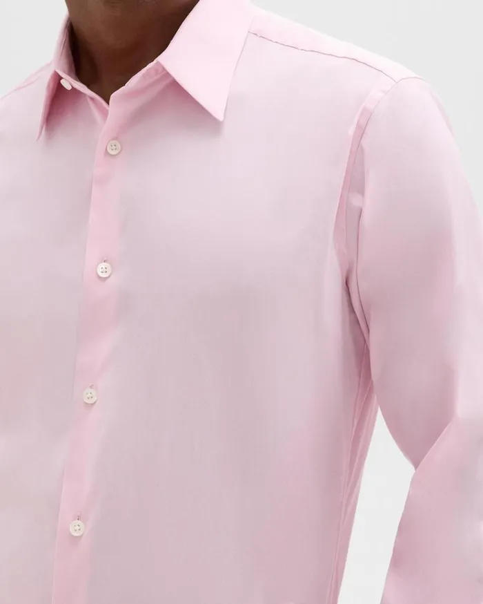 Theory Sylvain Shirt In Good Cotton Cradle Pink Men Shirts