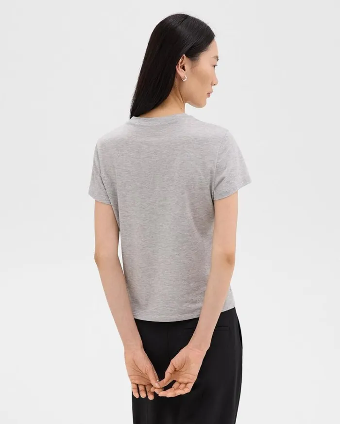 Theory Tiny Tee In Organic Cotton Soft Grey Melange Women TShirts Tank Tops Theory Tiny Tee In Organic Cotton Soft Grey Melange Women TShirts Tank Tops