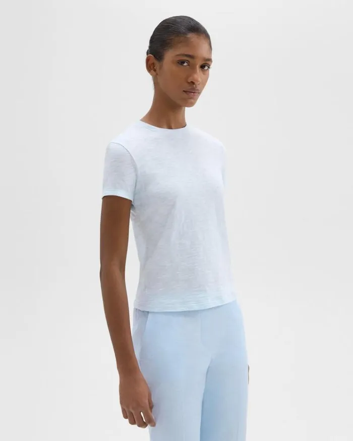 Theory Tiny Tee In Organic Slub Cotton Skylight Women TShirts Tank Tops Theory Tiny Tee In Organic Slub Cotton Skylight Women TShirts Tank Tops