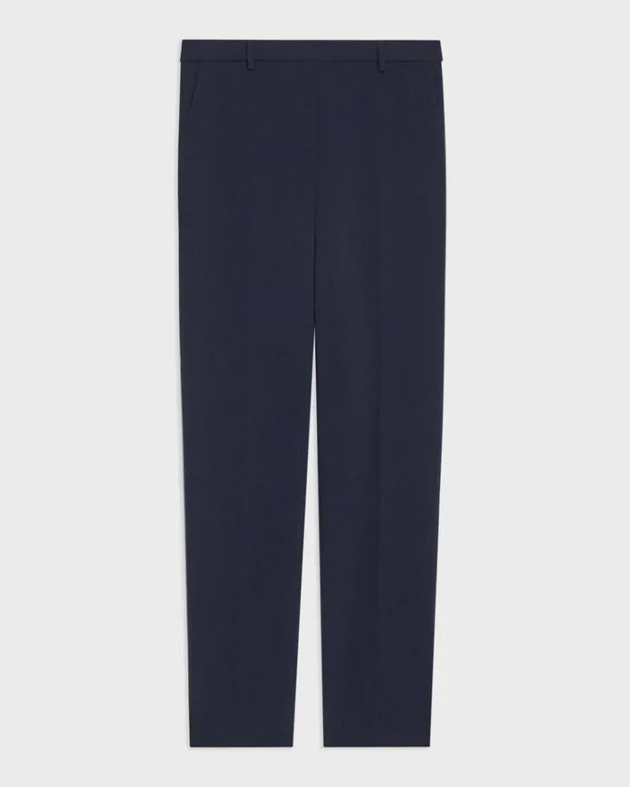 Theory Treeca Full Length Pant In Admiral Crepe Nocturne Navy Women Pants