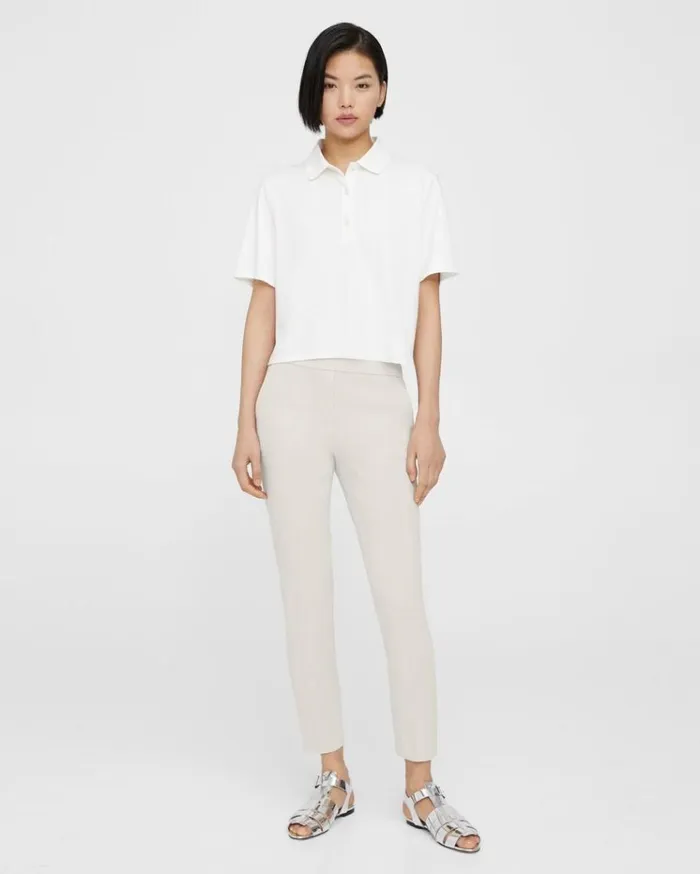 Theory Treeca PullOn Pant In Good Linen Sand Women Pants