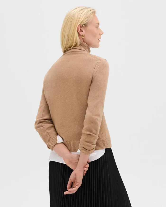 Theory Turtleneck Sweater In Cashmere Royal Camel Women Sweaters Cardigans Theory Turtleneck Sweater In Cashmere Royal Camel Women Sweaters Cardigans