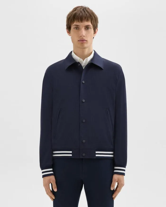 Theory Varsity Jacket In Neoteric Navy Men Outerwear