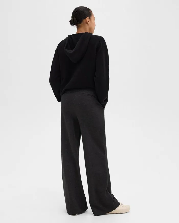 Theory WideLeg Pant In DoubleKnit Jersey Charcoalblack Women Pants Theory WideLeg Pant In DoubleKnit Jersey Charcoalblack Women Pants