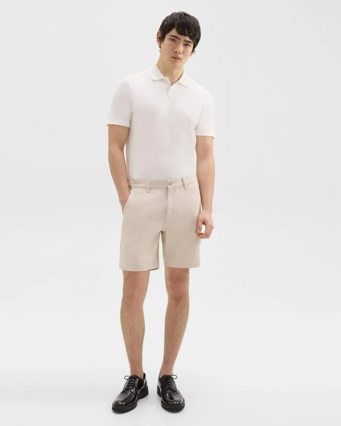 Theory Zaine 7034 Carpenter Short In Stretch Cotton Canvas Sand Men Shorts