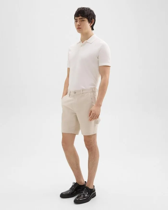 Theory Zaine 7034 Carpenter Short In Stretch Cotton Canvas Sand Men Shorts Theory Zaine 7034 Carpenter Short In Stretch Cotton Canvas Sand Men Shorts