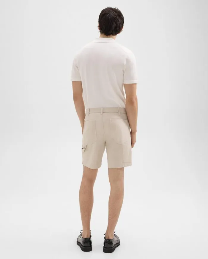 Theory Zaine 7034 Carpenter Short In Stretch Cotton Canvas Sand Men Shorts Theory Zaine 7034 Carpenter Short In Stretch Cotton Canvas Sand Men Shorts