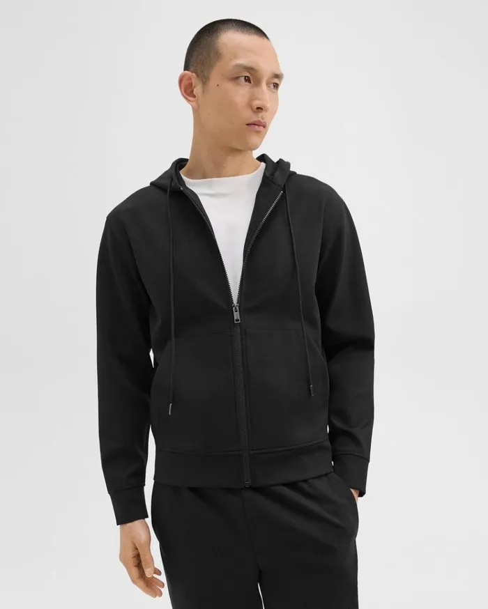 Theory ZipUp Hoodie In Scuba Black Men Sweatshirts Hoodies