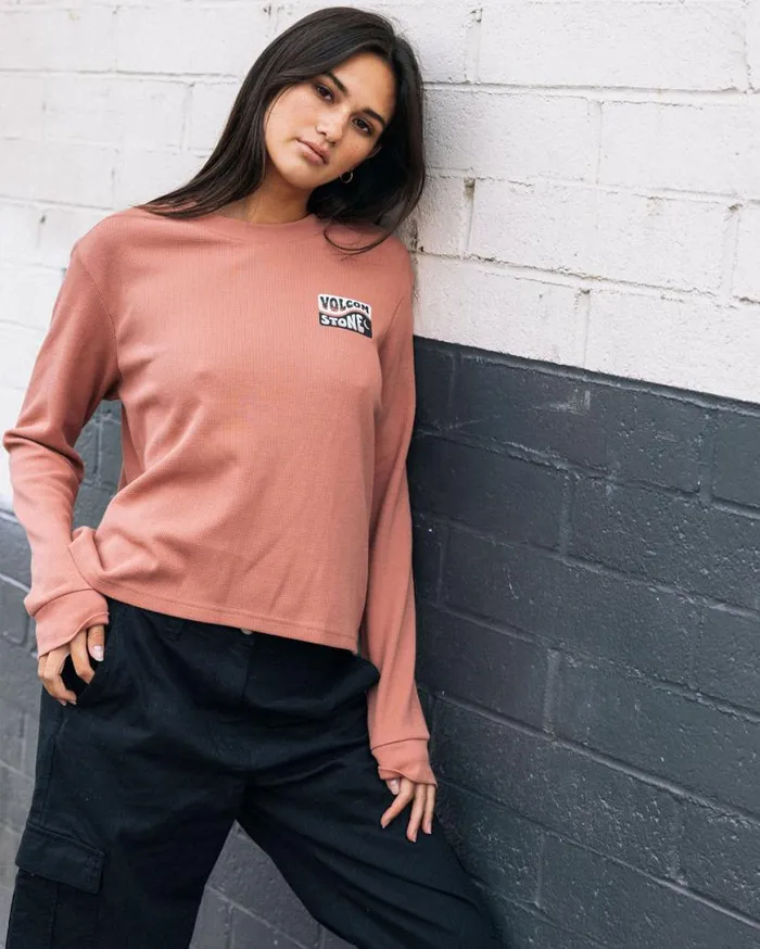 Thermality Long Sleeve Shirt 8211 Mauve Rose Womens Volcom Tops
