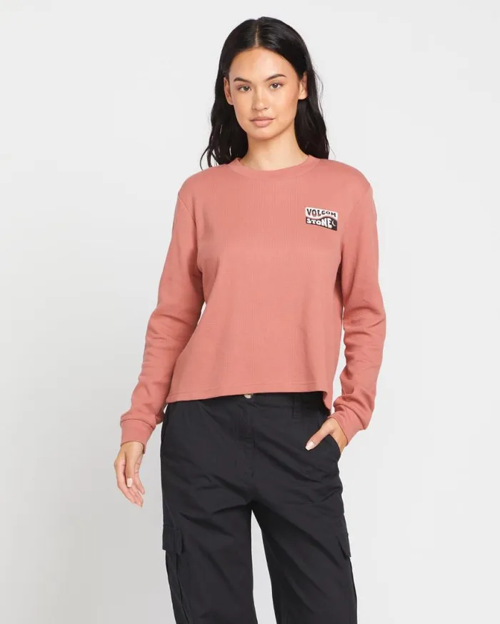 Thermality Long Sleeve Shirt 8211 Mauve Rose Womens Volcom Tops