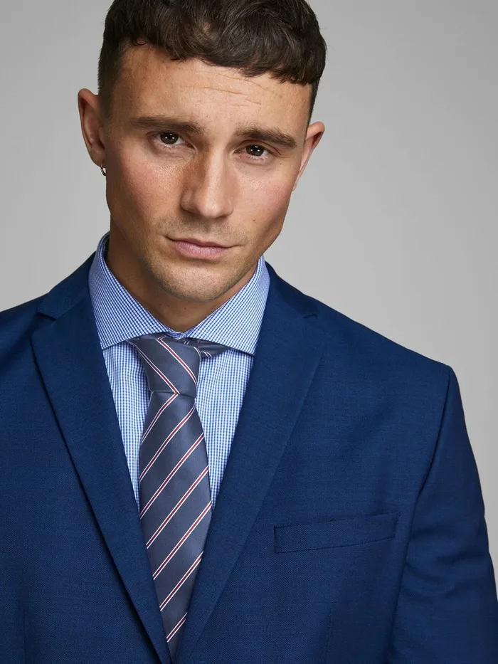 Ties and Bowties JACK and JONES Mens STRIPED TIE TIE Blue Navy Blazer