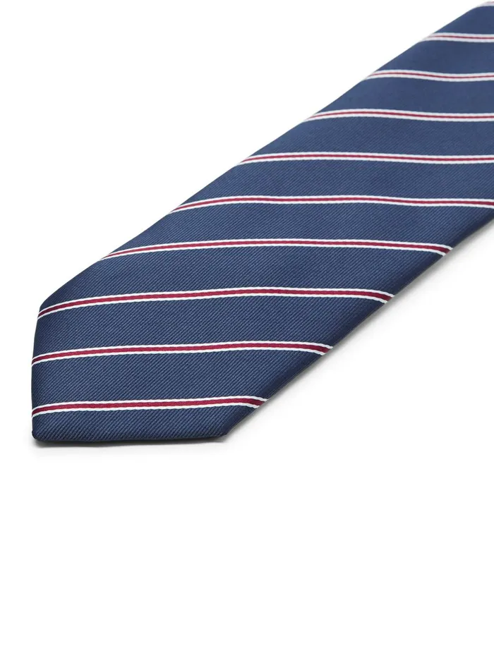 Ties and Bowties JACK and JONES Mens STRIPED TIE TIE Blue Navy Blazer