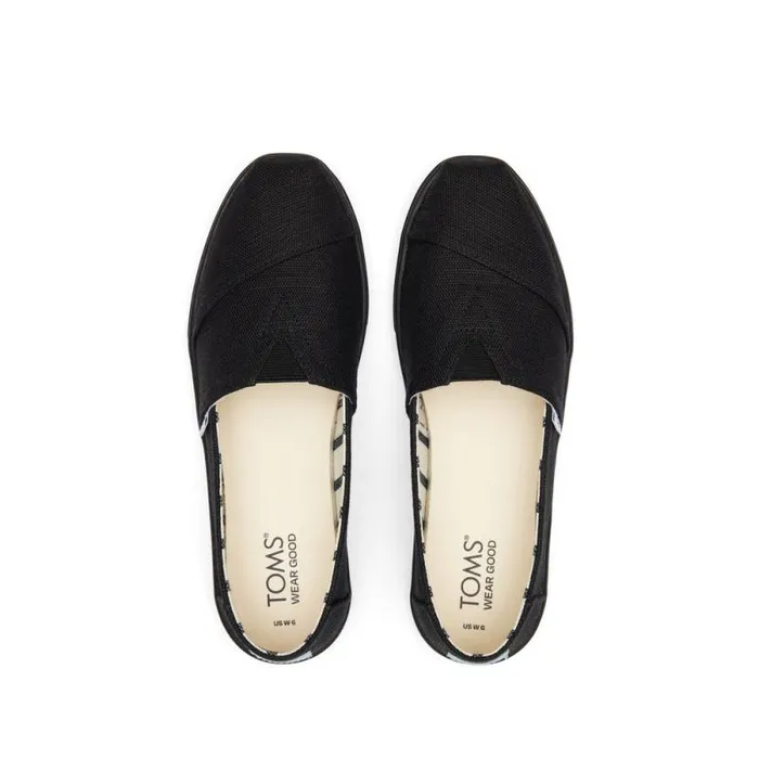 Toms Alpargatas Alpargata Cupsole Slip On All Black Heritage Canvas 8211 Women Toms Alpargatas Alpargata Cupsole Slip On All Black Heritage Canvas 8211 Women