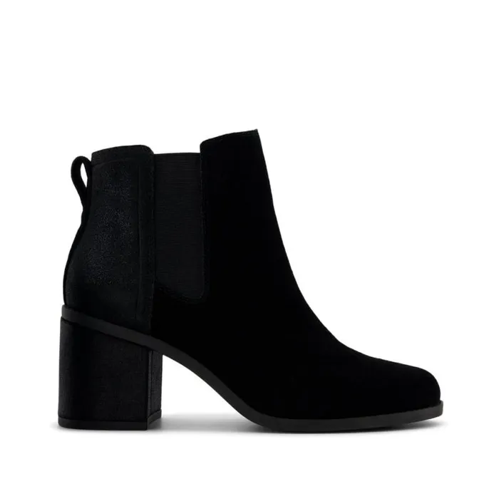 Toms Boots and Booties Evelyn Chelsea Heeled Boot Black Metallic Suede 8211 Women Toms Boots and Booties Evelyn Chelsea Heeled Boot Black Metallic Suede 8211 Women