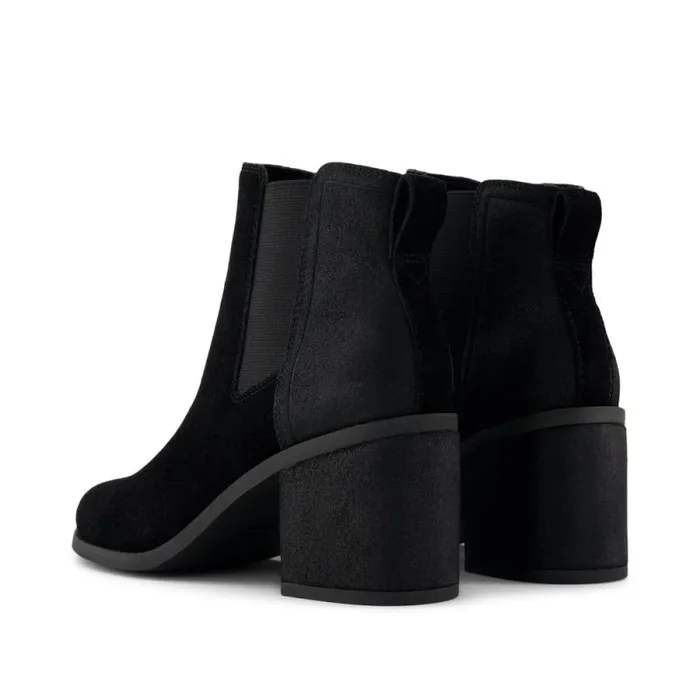 Toms Boots and Booties Evelyn Chelsea Heeled Boot Black Metallic Suede 8211 Women