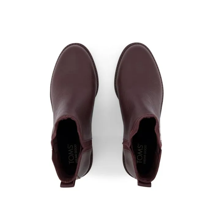 Toms Boots and Booties Hailey Ankle Boot Water Resistant Blackberry Leather 8211 Women Toms Boots and Booties Hailey Ankle Boot Water Resistant Blackberry Leather 8211 Women
