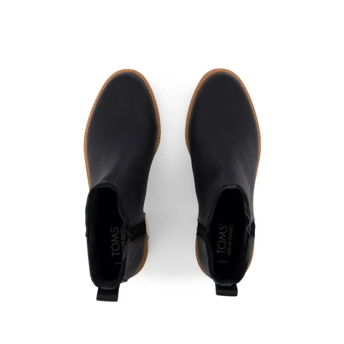 Toms Boots and Booties Hailey Heeled Boot Water Resistant Black Leather 8211 Women Toms Boots and Booties Hailey Heeled Boot Water Resistant Black Leather 8211 Women