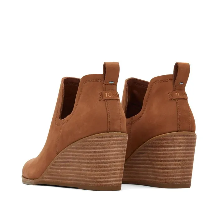Toms Boots and Booties Kallie Wedge Boot Leather Tan 8211 Women