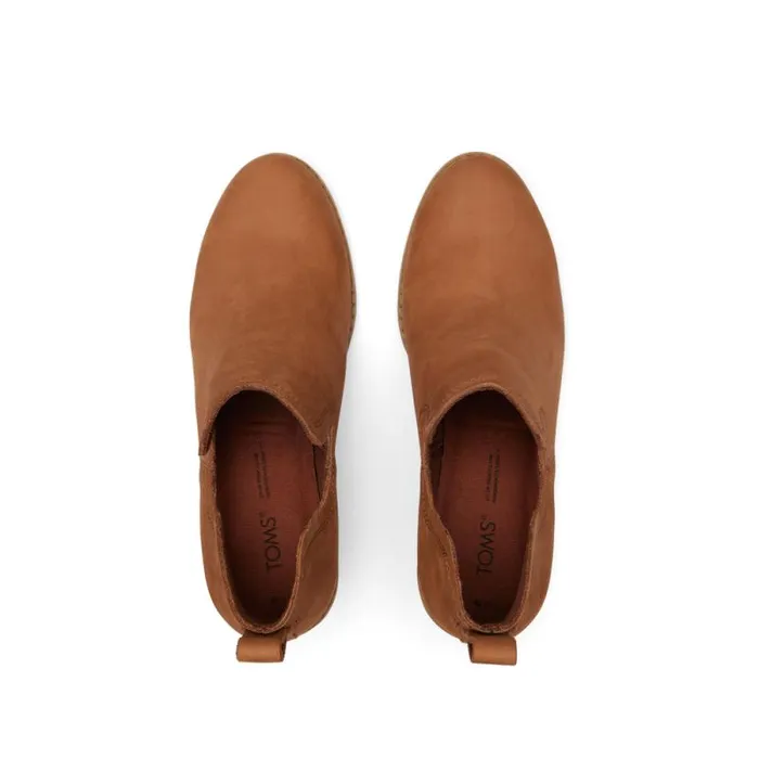 Toms Boots and Booties Kallie Wedge Boot Leather Tan 8211 Women