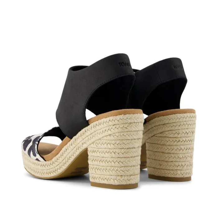 Toms Espadrilles Majorca Rope Platform Sandal Black Watercolor Floral 8211 Women