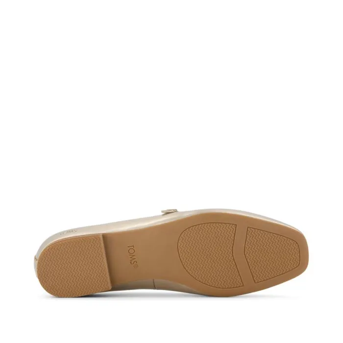 Toms Flats and Loafers Bianca Flat Gold Metallic Leather 8211 Women