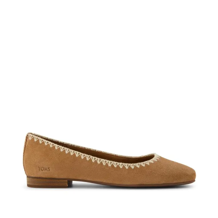 Toms Flats and Loafers Briella Flat Deco Brown Deco Stitch 8211 Women