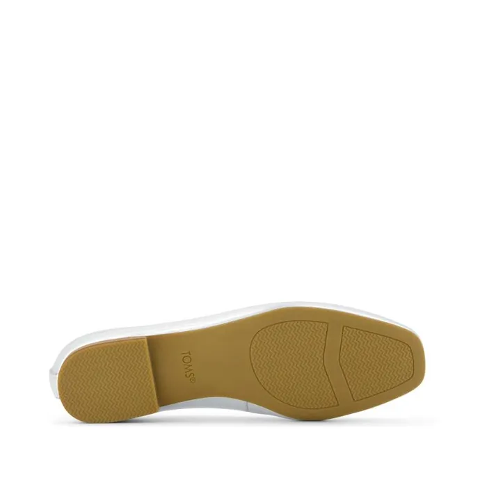 Toms Flats and Loafers Briella Flat Silver Metallic Leather 8211 Women