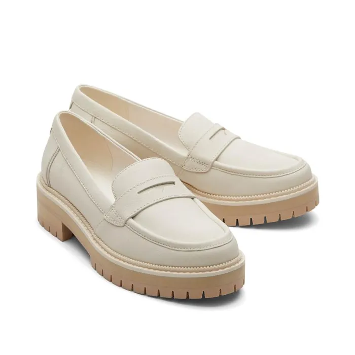 Toms Flats and Loafers Cara Loafer Light Sand Leather 8211 Women Toms Flats and Loafers Cara Loafer Light Sand Leather 8211 Women
