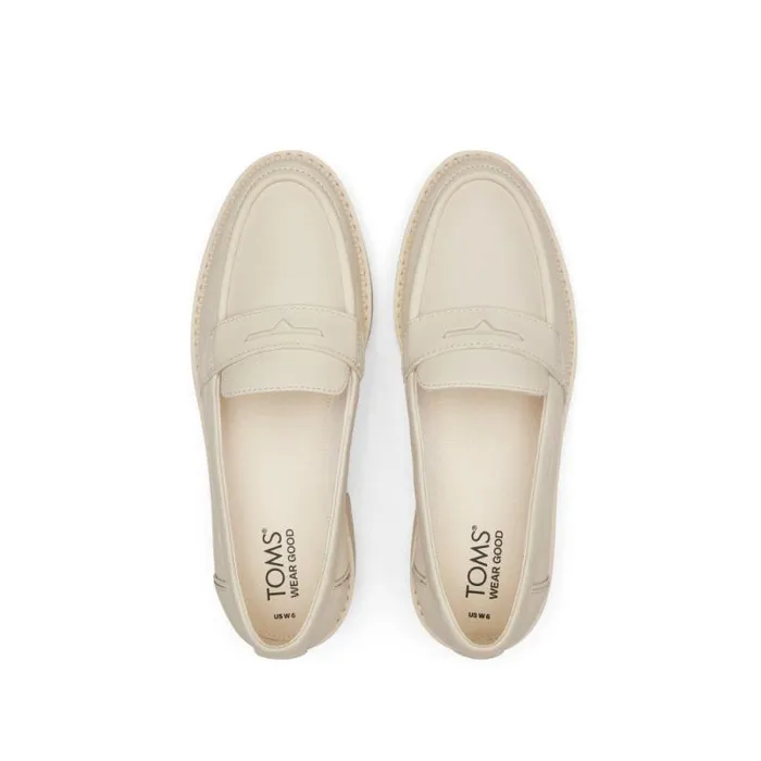 Toms Flats and Loafers Cara Loafer Light Sand Leather 8211 Women Toms Flats and Loafers Cara Loafer Light Sand Leather 8211 Women