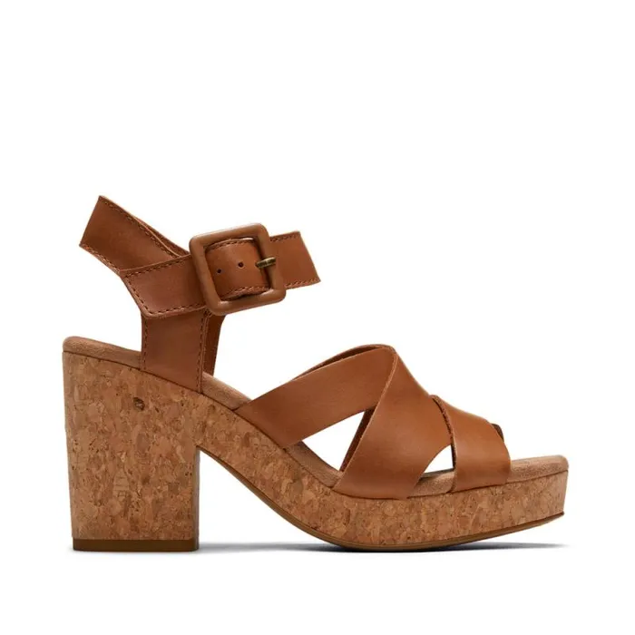 Toms Heels and Wedges Ava Sandal Tan Brown 8211 Women