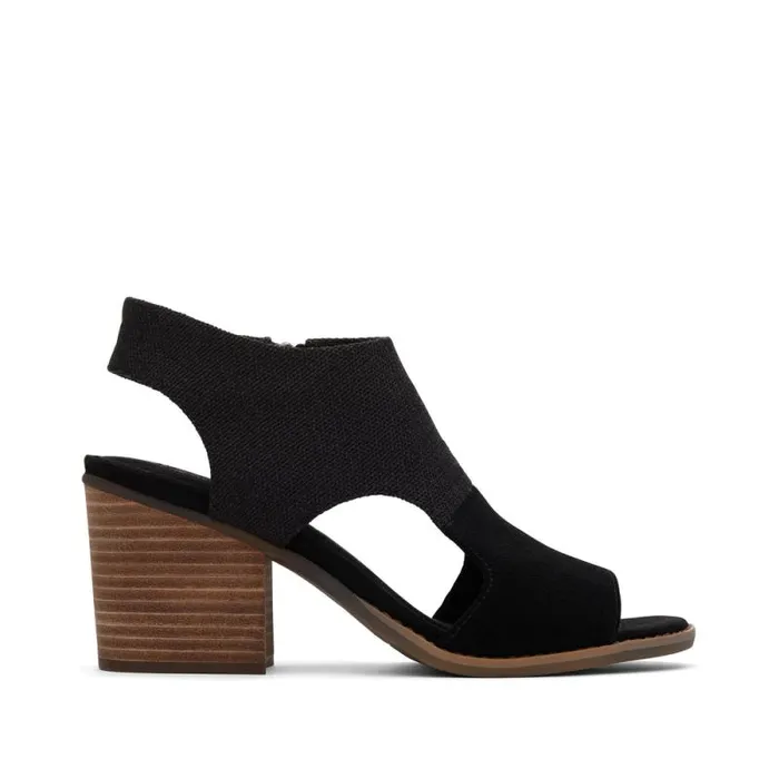 Toms Heels and Wedges Eliana Heeled Sandal Black Suede 8211 Women