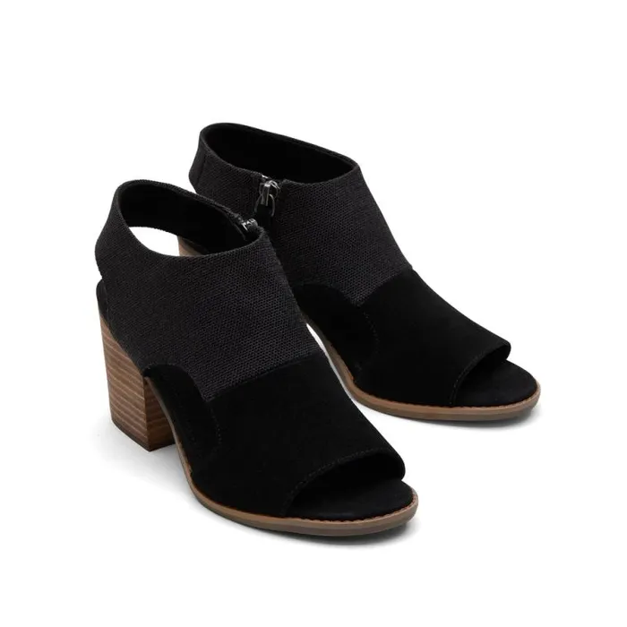 Toms Heels and Wedges Eliana Heeled Sandal Black Suede 8211 Women Toms Heels and Wedges Eliana Heeled Sandal Black Suede 8211 Women
