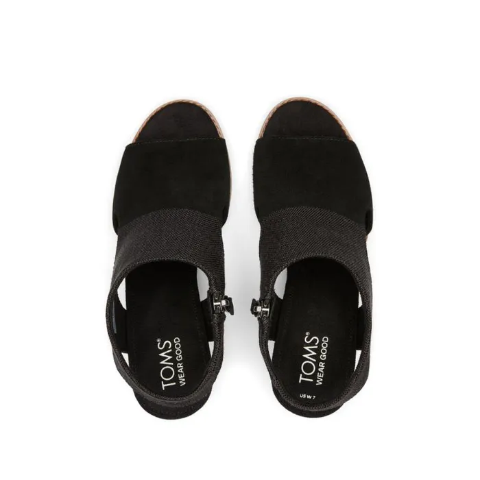Toms Heels and Wedges Eliana Heeled Sandal Black Suede 8211 Women Toms Heels and Wedges Eliana Heeled Sandal Black Suede 8211 Women