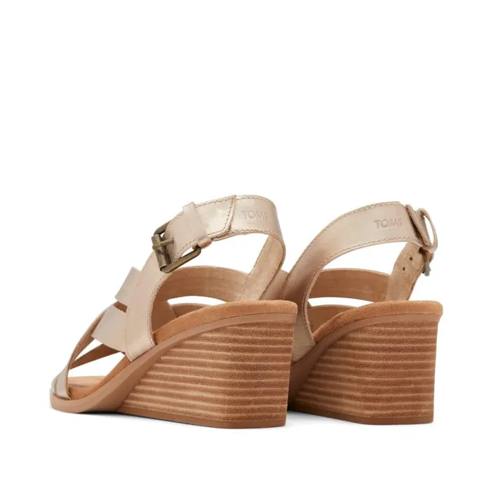 Toms Heels and Wedges Gracie Wedge Sandal Leather Gold 8211 Women