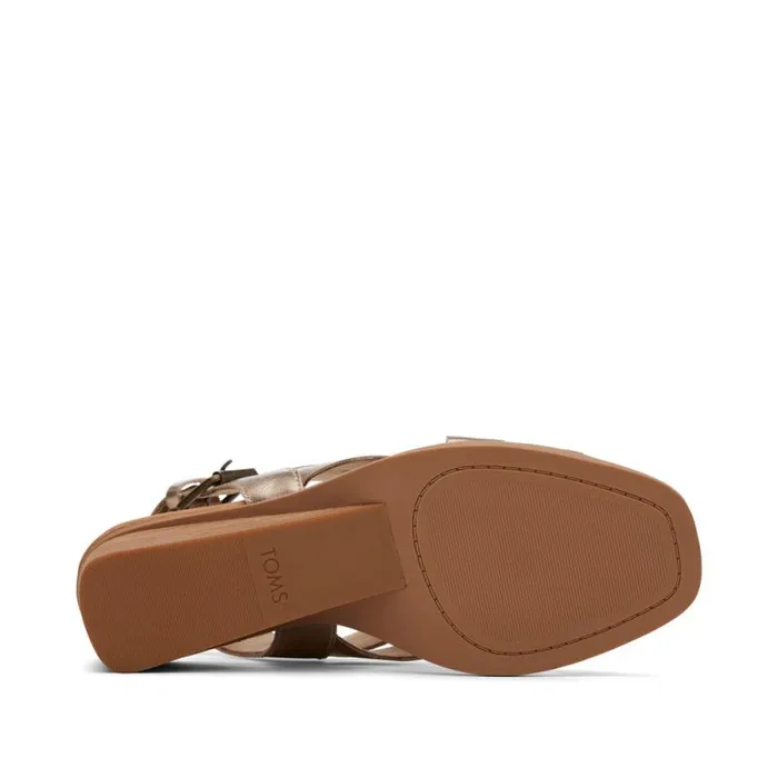 Toms Heels and Wedges Gracie Wedge Sandal Leather Gold 8211 Women