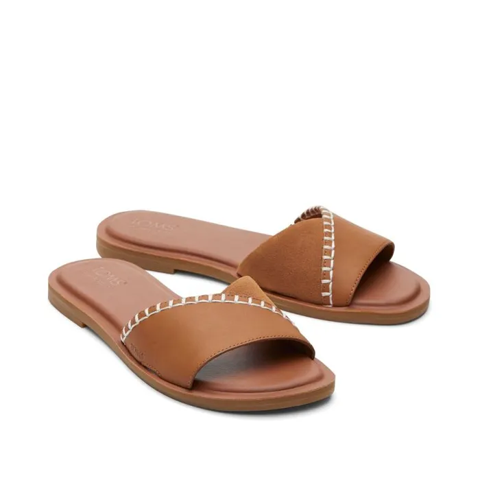 Toms Mules and Slides Shea Slide Sandal Tan Leather 8211 Women