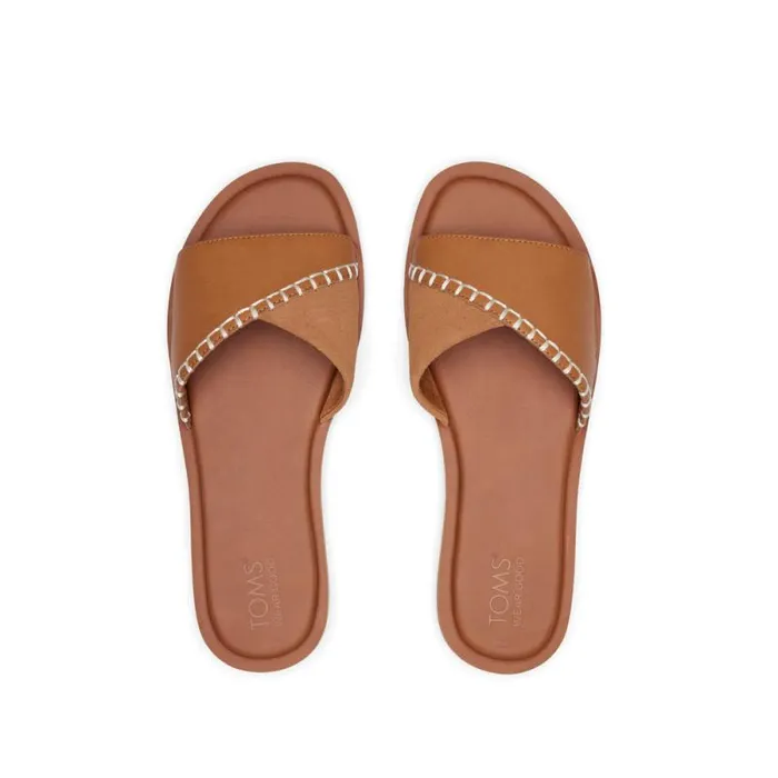 Toms Mules and Slides Shea Slide Sandal Tan Leather 8211 Women