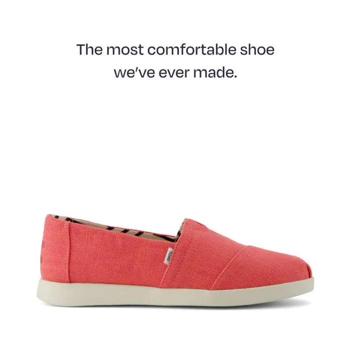 Toms Slip Ons Alpargata Plus Sunset Coral Heritage Canvas 8211 Women