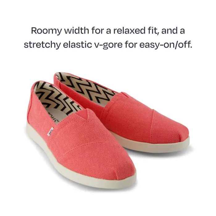 Toms Slip Ons Alpargata Plus Sunset Coral Heritage Canvas 8211 Women Toms Slip Ons Alpargata Plus Sunset Coral Heritage Canvas 8211 Women