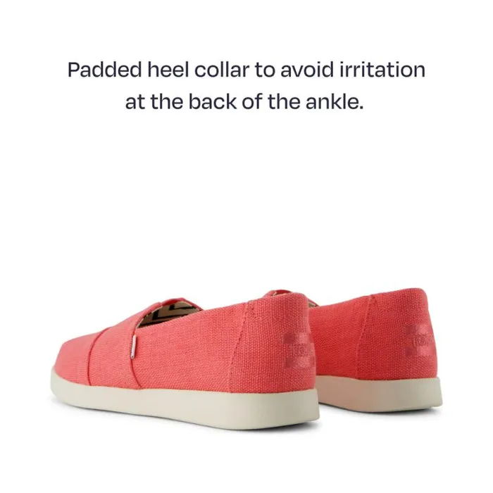 Toms Slip Ons Alpargata Plus Sunset Coral Heritage Canvas 8211 Women Toms Slip Ons Alpargata Plus Sunset Coral Heritage Canvas 8211 Women