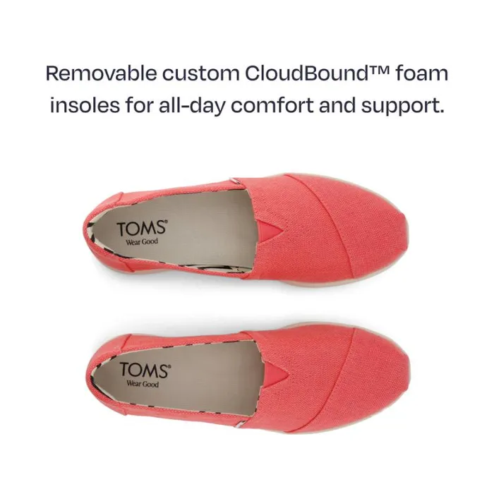 Toms Slip Ons Alpargata Plus Sunset Coral Heritage Canvas 8211 Women Toms Slip Ons Alpargata Plus Sunset Coral Heritage Canvas 8211 Women