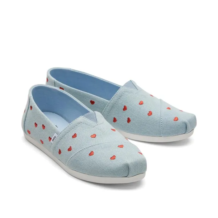 Toms TOMS Classics Alpargata Cloudbound Denim Embroidered Hearts 8211 Women